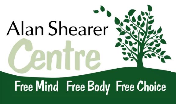 Alan Shearer Centre logo with the words free mind, free body, free choice.