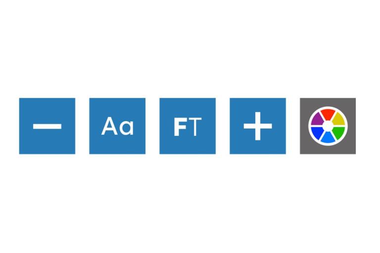 The five buttons used for text styling and customisation.