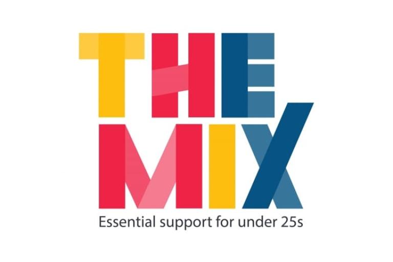 The Mix logo with the words essential support for under 25s