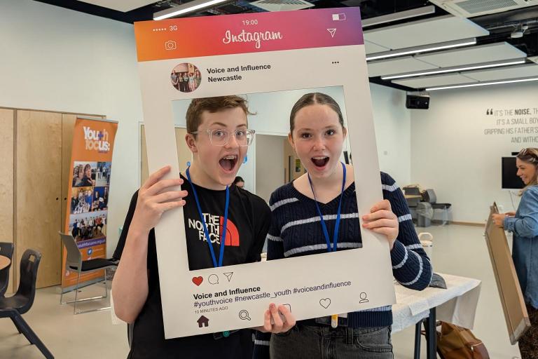 Young People in selfie frame 