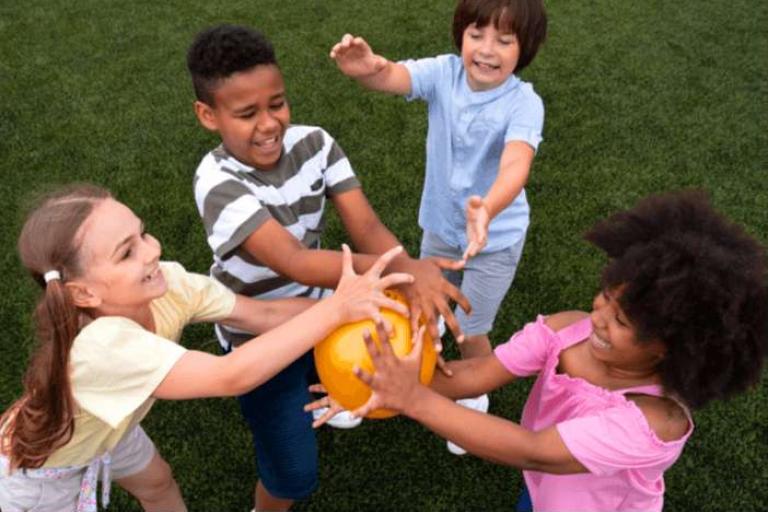 Children playing outside 