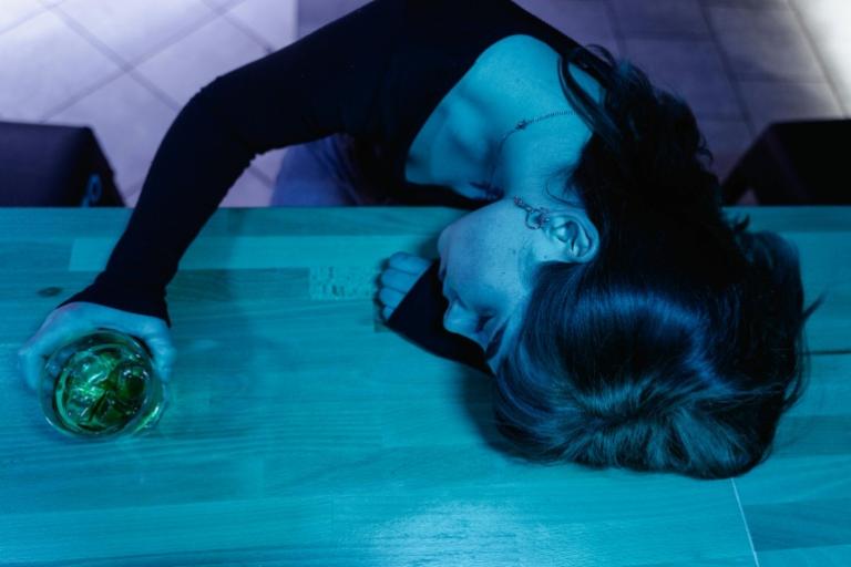 Lady who had too much to drink 