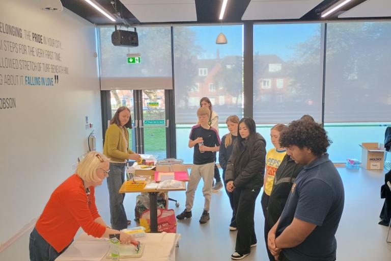 Youth Panel members attending a banner making workshop for Novum festival.
