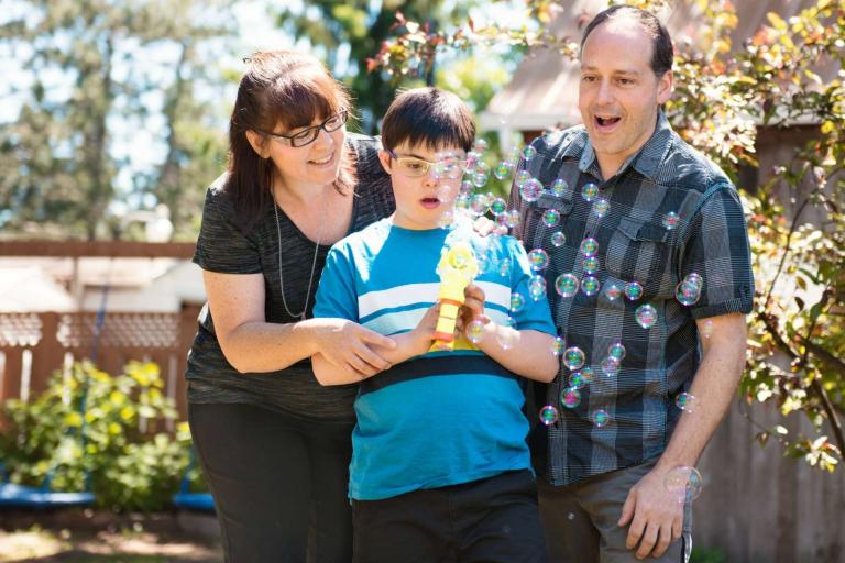 Couple with teen with Down Syndrome