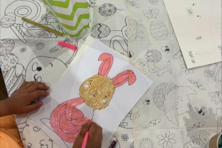 Colouring in by a young person