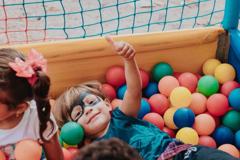 Child in ballpool