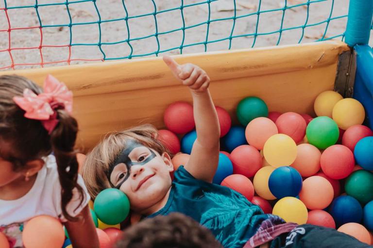 Child in ballpool