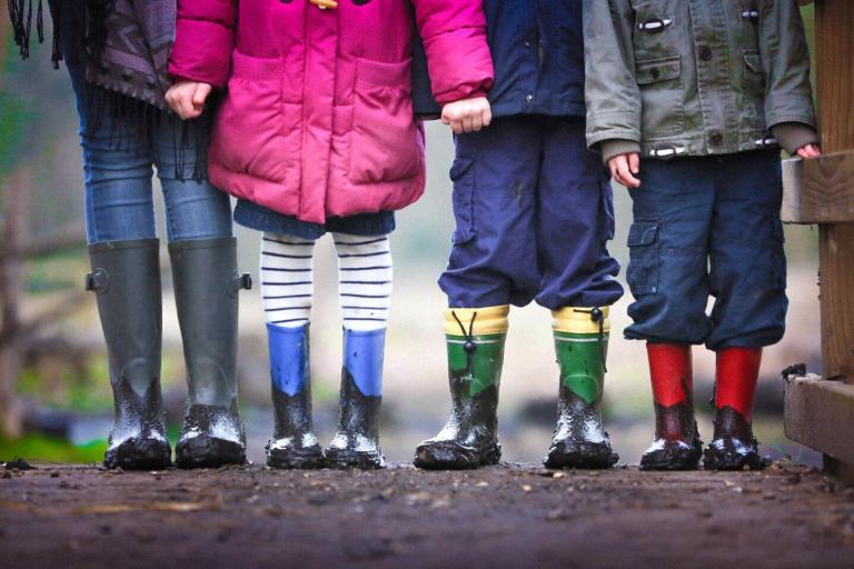 Children wearing wellies