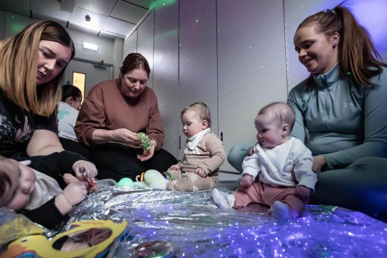 Women and babies at a baby group