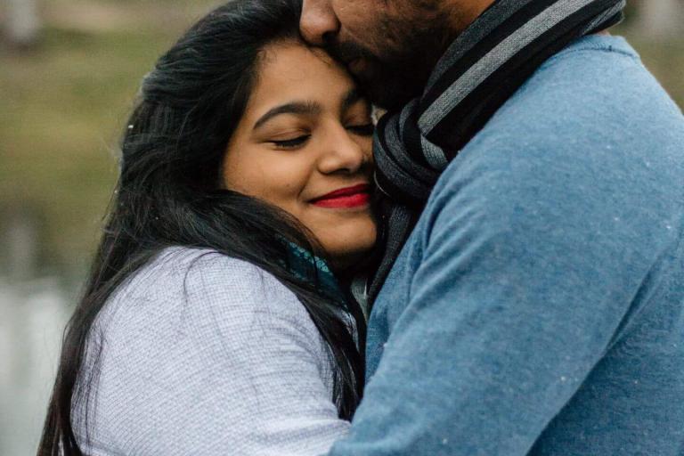 Couple hugging