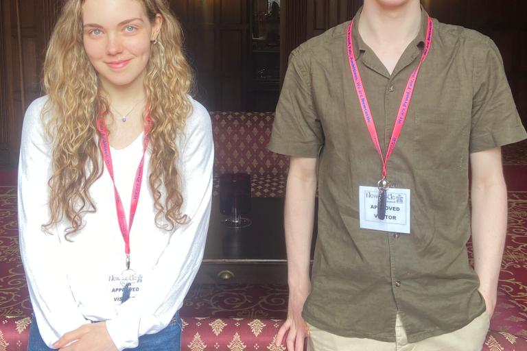 Two 6th form students on work experience