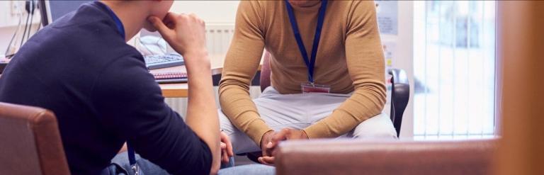 Two men having a meeting in an office