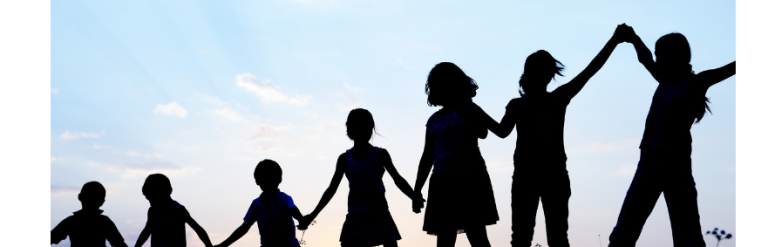 Children of different ages in shadow